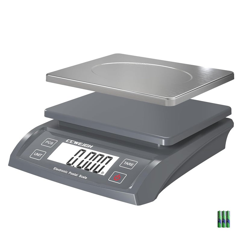CCWEIGH Postal Scale Transport Scale 30kg/1g, 66lb with Battery and Stainless Steel Scale Plate, can be Used in Home Kitchen, Postal, Transport, Parcel, Supermarket with Fruit Scale - Image 1